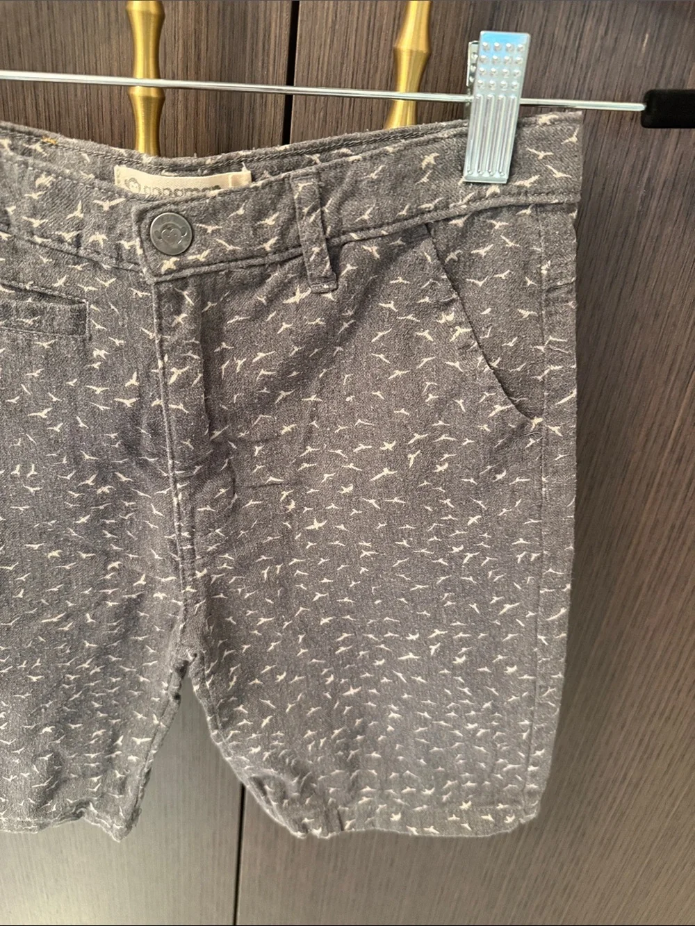 Appaman Gray Shorts with White Bird Print
